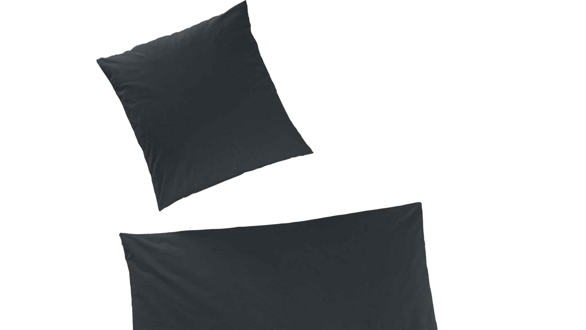 Bettwäsche-Set H. g. hahn haustextilien® aus Stoff in Schwarz HAHN Luxus-Satin-Bettwäsche Sempre - Heimtextilien schwarzer Baumwollsatin - zweiteilig, ca. 135 x 200 cm