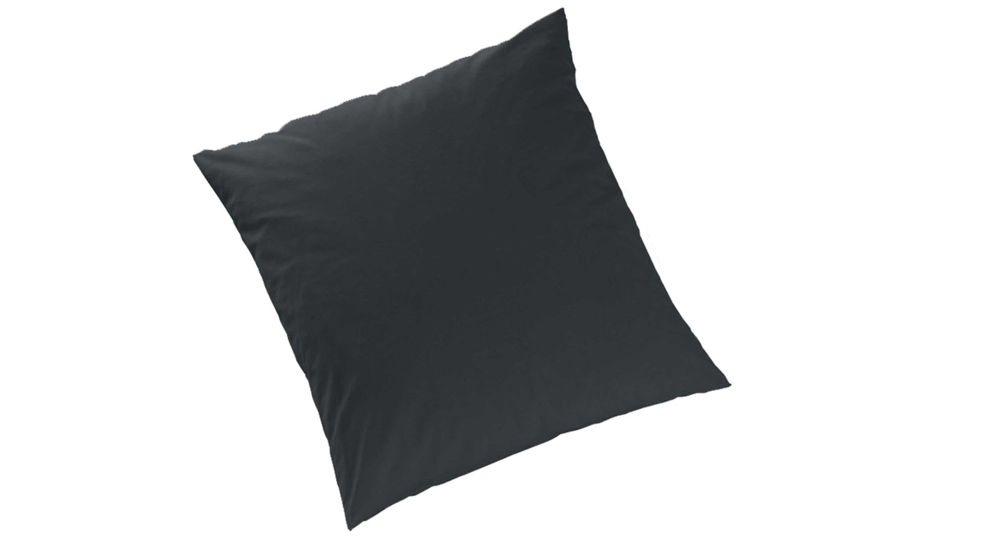 Bettwäsche-Set H. g. hahn haustextilien® aus Stoff in Schwarz HAHN Luxus-Satin-Bettwäsche Sempre schwarzer Baumwollsatin – zweiteilig, ca. 155 x 220 cm