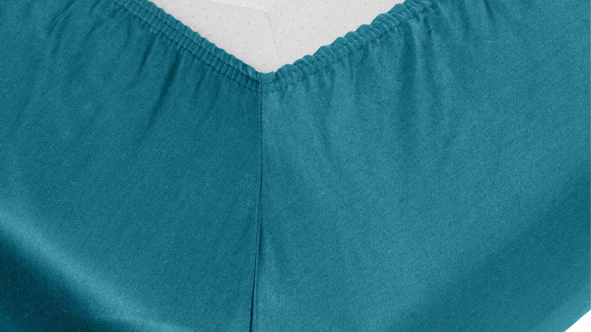 Spannbettlaken H. g. hahn haustextilien® aus Stoff in Petrol HAHN Satin-Spannbettlaken petrolfarbener Baumwollsatin - ca. 190 x 200 cm