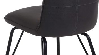 Vierfußstuhl Habufa® aus Leder in Schwarz HABUFA® Esszimmerstuhl Bella schwarzer Velours Rocky & schwarze Metallfüße