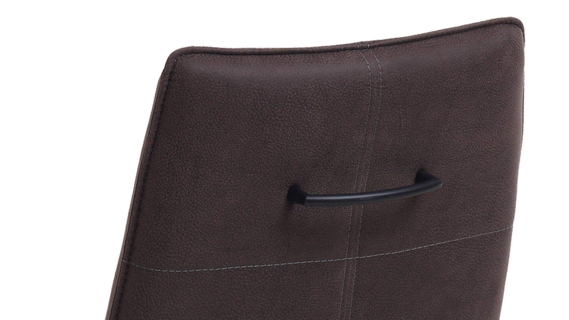 Vierfußstuhl Habufa® aus Leder in Braun HABUFA® Esszimmerstuhl Bella lavafarbener Velours Rocky & schwarze Metallfüße