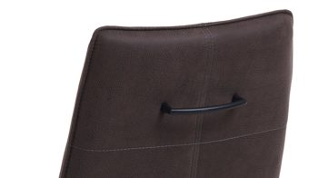 Vierfußstuhl Habufa® aus Leder in Braun HABUFA® Esszimmerstuhl Bella lavafarbener Velours Rocky & schwarze Metallfüße