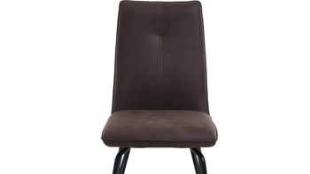 Vierfußstuhl Habufa® aus Leder in Braun HABUFA® Esszimmerstuhl Bella lavafarbener Velours Rocky & schwarze Metallfüße