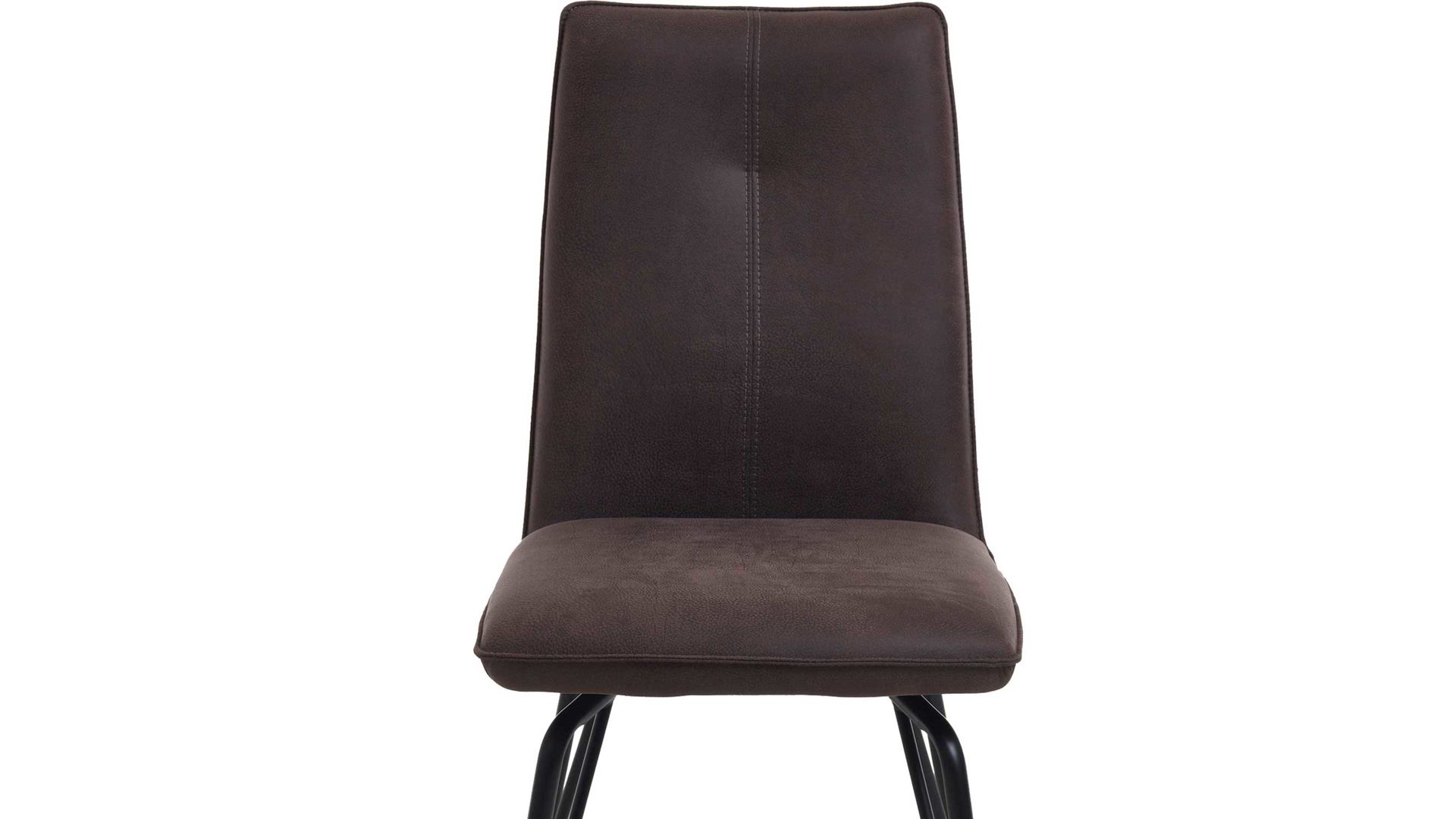 Vierfußstuhl Habufa® aus Leder in Braun HABUFA® Esszimmerstuhl Bella lavafarbener Velours Rocky & schwarze Metallfüße