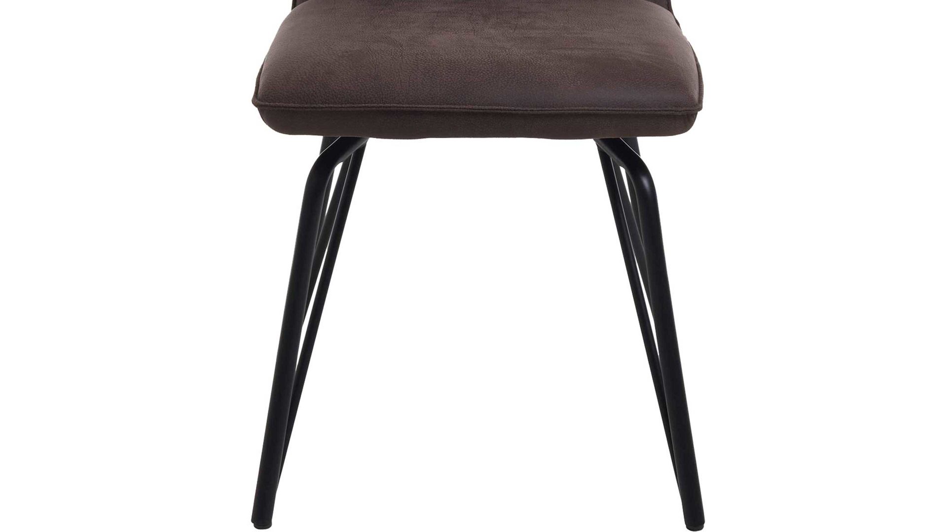 Vierfußstuhl Habufa® aus Leder in Braun HABUFA® Esszimmerstuhl Bella lavafarbener Velours Rocky & schwarze Metallfüße