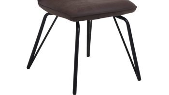 Vierfußstuhl Habufa® aus Leder in Braun HABUFA® Esszimmerstuhl Bella lavafarbener Velours Rocky & schwarze Metallfüße