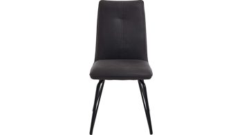 Vierfußstuhl Habufa® aus Leder in Schwarz HABUFA® Esszimmerstuhl Bella schwarzer Velours Rocky & schwarze Metallfüße