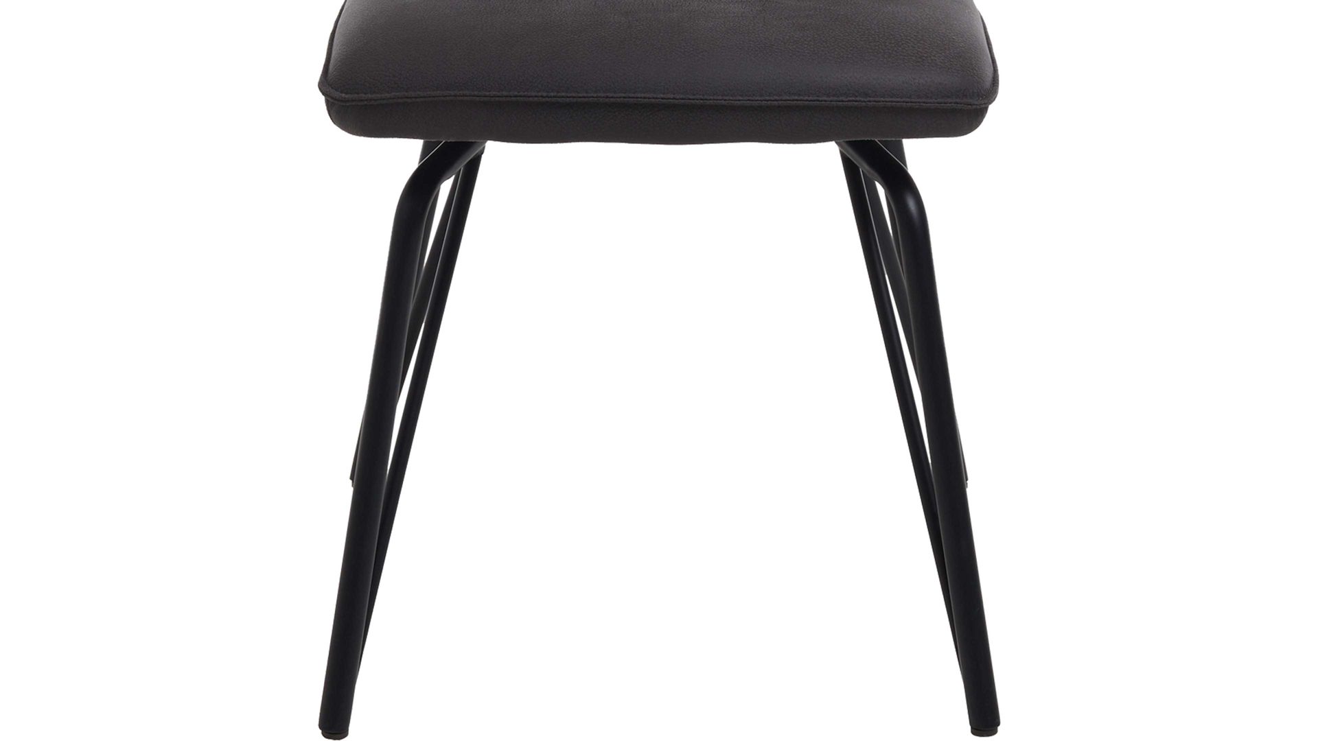 Vierfußstuhl Habufa® aus Leder in Schwarz HABUFA® Esszimmerstuhl Bella schwarzer Velours Rocky & schwarze Metallfüße