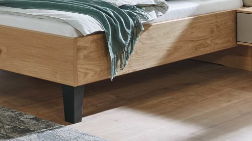 Schlafzimmer PARTNERRING COLLECTION aus Holz in Beige PARTNERRING COLLECTION Schlafzimmermöbel Callao - Komplettzimmer Balkeneiche & taupefarbener Lack - vierteilig, Liegefläche ca. 180 x 200 cm