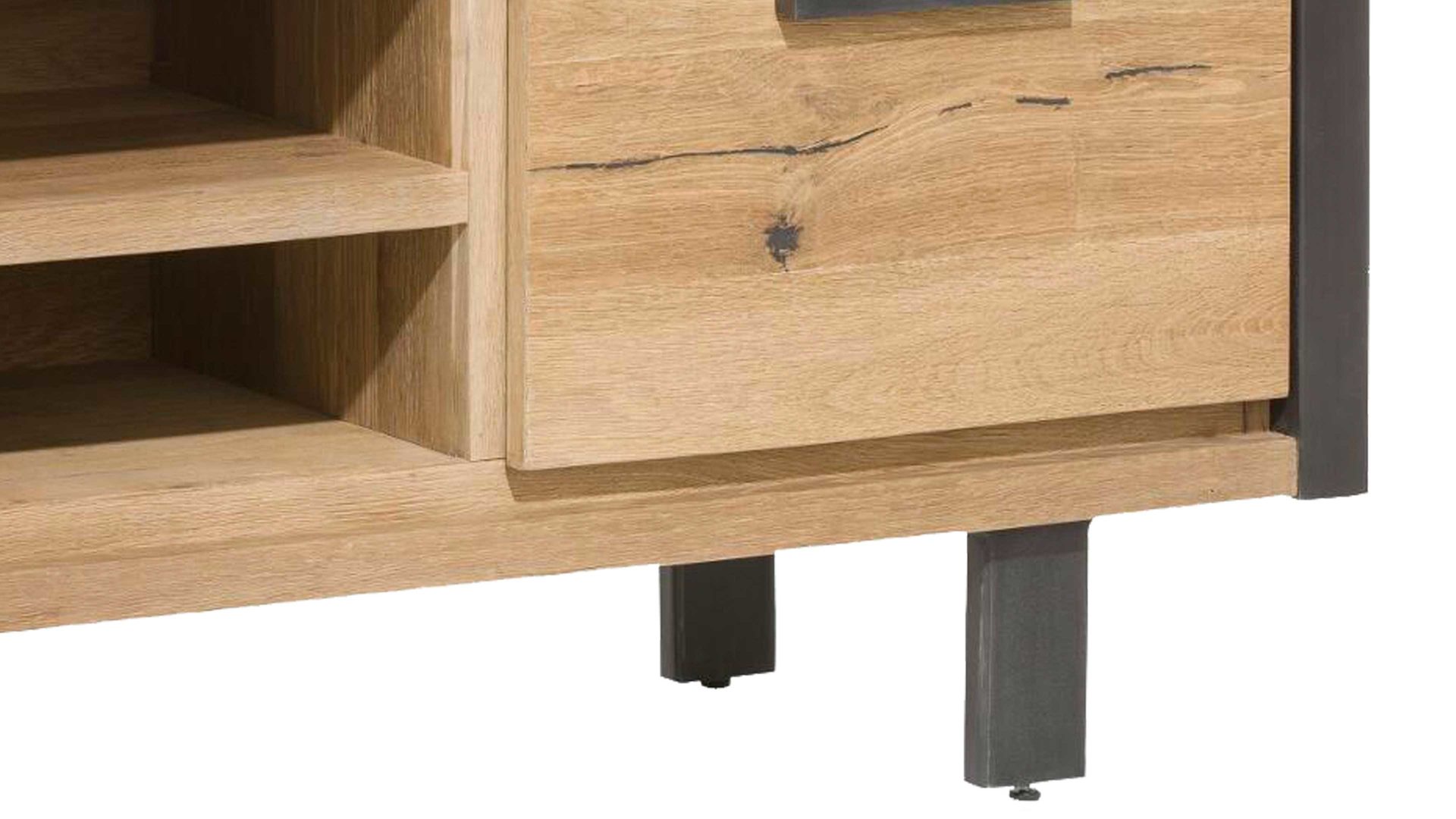 Lowboard WOODS & TRENDS aus Holz in Holzfarben WOODS & TRENDS Lowboard Brooklyn als TV-Möbel bzw. Hifi-Möbel Railway braunes Eichefurnier – zwei Türen, zwei Fächer