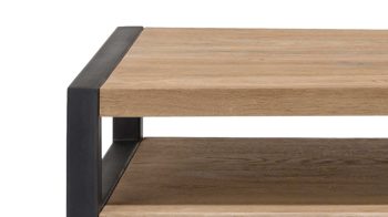 Couchtisch Habufa® aus Holz in Holzfarben WOODS & TRENDS Couchtisch Brooklyn bzw. Wohnzimmertisch Railway braunes Eichefurnier – ca. 120 x 60 cm