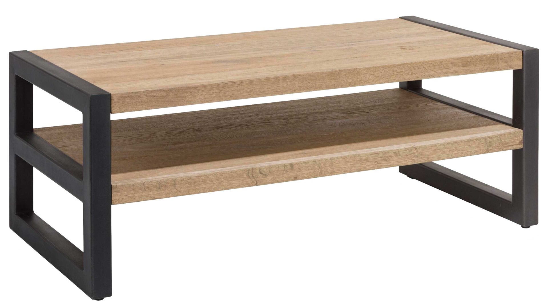 Couchtisch Habufa® aus Holz in Holzfarben WOODS & TRENDS Couchtisch Brooklyn bzw. Wohnzimmertisch Railway braunes Eichefurnier – ca. 120 x 60 cm