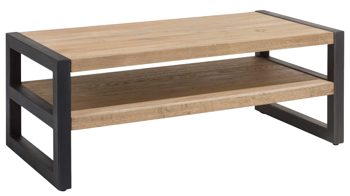 Couchtisch Habufa® aus Holz in Holzfarben WOODS & TRENDS Couchtisch Brooklyn bzw. Wohnzimmertisch Railway braunes Eichefurnier – ca. 120 x 60 cm