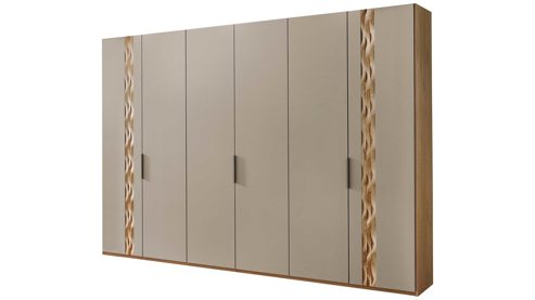 Schlafzimmer PARTNERRING COLLECTION aus Holz in Beige PARTNERRING COLLECTION Schlafzimmermöbel Callao - Komplettzimmer Balkeneiche & taupefarbener Lack - vierteilig, Liegefläche ca. 180 x 200 cm