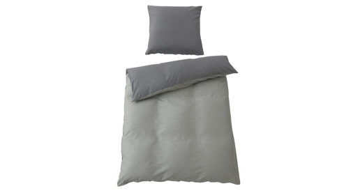 Bettwäsche-Set Interliving aus Stoff in Anthrazit Interliving Bettwäsche Serie 9128 grauer Baumwollsatin - ca. 155 x 220 cm