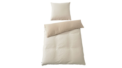 Bettwäsche-Set Interliving aus Stoff in Beige Interliving Bettwäsche Serie 9128 sandfarbener Baumwollsatin - ca. 155 x 220 cm