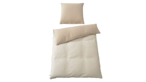 Bettwäsche-Set Interliving aus Stoff in Creme Interliving Bettwäsche Serie 9128 Baumwollsatin in Creme & Sand - ca. 135 x 200 cm