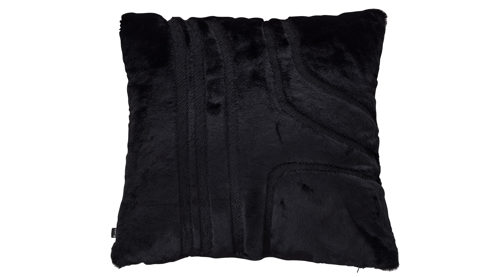 Kissenbezug /-hülle Interliving aus Stoff in Schwarz Interliving Kissen Serie 9125 - Kissenhülle schwarzes Kunstfell - ca. 50 x 50 cm
