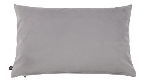 Kissenbezug /-hülle Interliving aus Stoff in Hellgrau Interliving Kissenhülle Serie 9120 silberfarbener Samt - ca. 40 x 60 cm