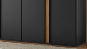 Kleiderschrank PARTNERRING COLLECTION aus Holz in Dunkelgrau PARTNERRING COLLECTION Kleiderschrank Lagos Graphit - sechs Türen, Breite ca. 300 cm