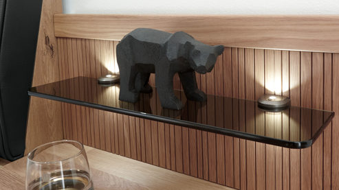 Paneel PARTNERRING COLLECTION aus Holz in Holzfarben PARTNERRING COLLECTION Schlafzimmerprogramm Valetta - Paneelaufsätze Eiche Bianco & Rauchglas - zweiteilig