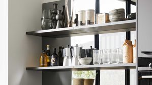 Einbauküche culineo® aus Holz in Dunkelgrau Culineo® Einbauküche C357 mit SIEMENS Einbaugeräten Schiefergrau - Stellfläche ca. 250 x 275 cm