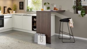 Einbauküche culineo® aus Holz in Weiß Culineo® Einbauküche C187 mit Einbaugeräten Weiß & Nussbaum Milano - Stellfläche ca. 335 x 305 cm