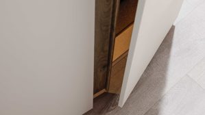 Kleiderschrank PARTNERRING COLLECTION aus Holz in Beige rauch ORANGE Luana - Kleiderschrank Champagner & Atlantic oak - sechs Türen, Breite ca. 301 cm