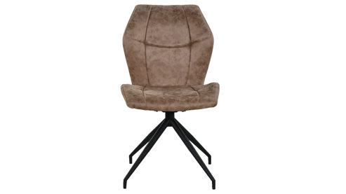 Vierfußstuhl Pro.com aus Stoff in Braun Emilio 1 - Drehstuhl brauner Bezug & Schwarz - ca. 52 x 92 cm