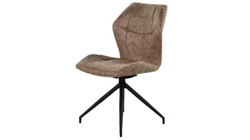 Vierfußstuhl Pro.com aus Stoff in Braun Emilio 1 - Drehstuhl brauner Bezug & Schwarz - ca. 52 x 92 cm