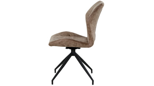 Vierfußstuhl Pro.com aus Stoff in Braun Emilio 1 - Drehstuhl brauner Bezug & Schwarz - ca. 52 x 92 cm