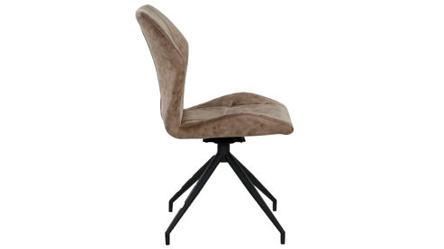 Vierfußstuhl Pro.com aus Stoff in Braun Emilio 1 - Drehstuhl brauner Bezug & Schwarz - ca. 52 x 92 cm