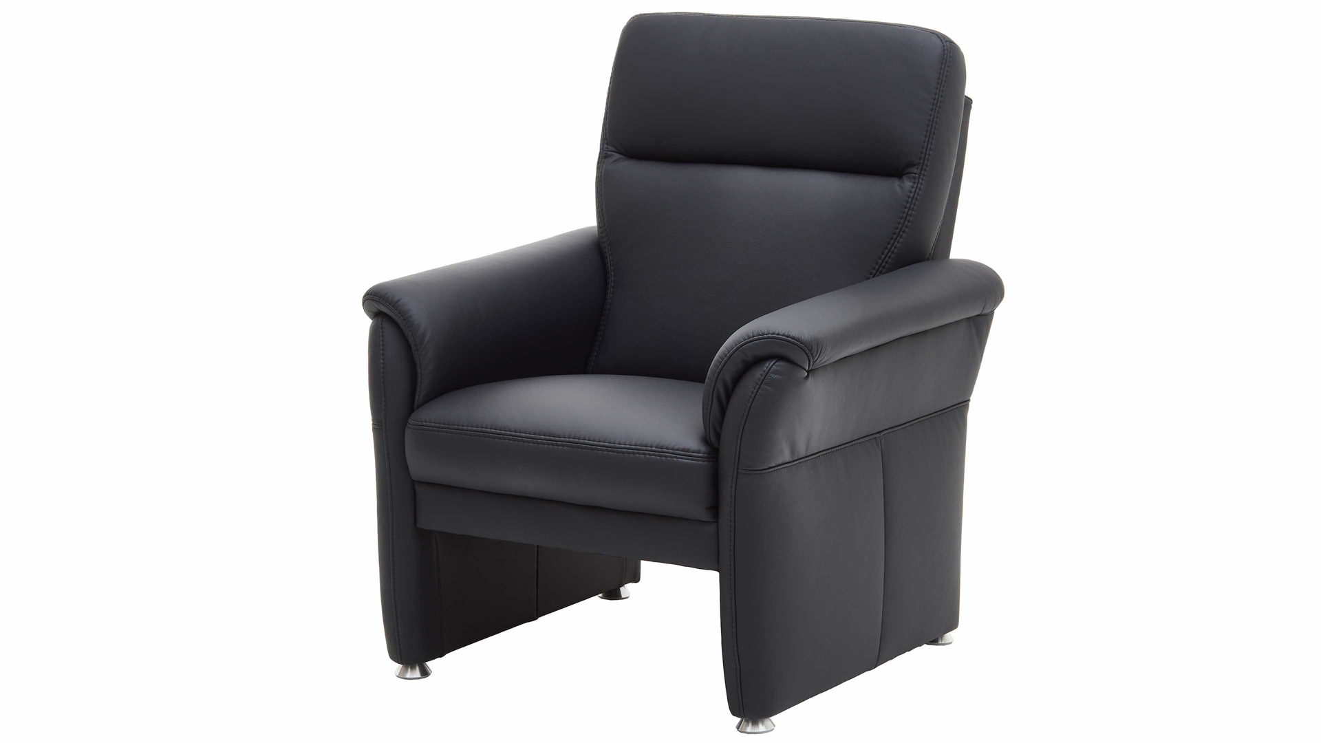 Polstersessel Steinpol polsteria aus Leder in Schwarz Ledersessel schwarzes Leder Punch