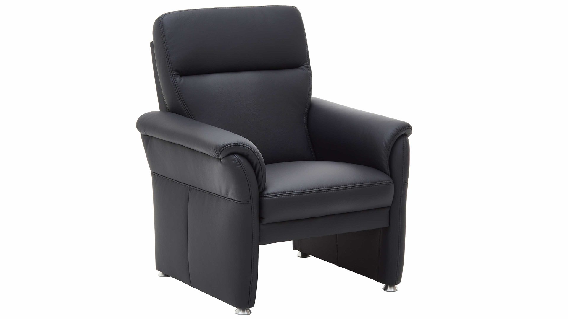 Polstersessel Steinpol polsteria aus Leder in Schwarz Ledersessel schwarzes Leder Punch