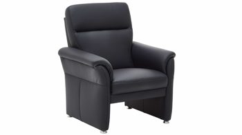 Polstersessel Steinpol polsteria aus Leder in Schwarz Ledersessel schwarzes Leder Punch
