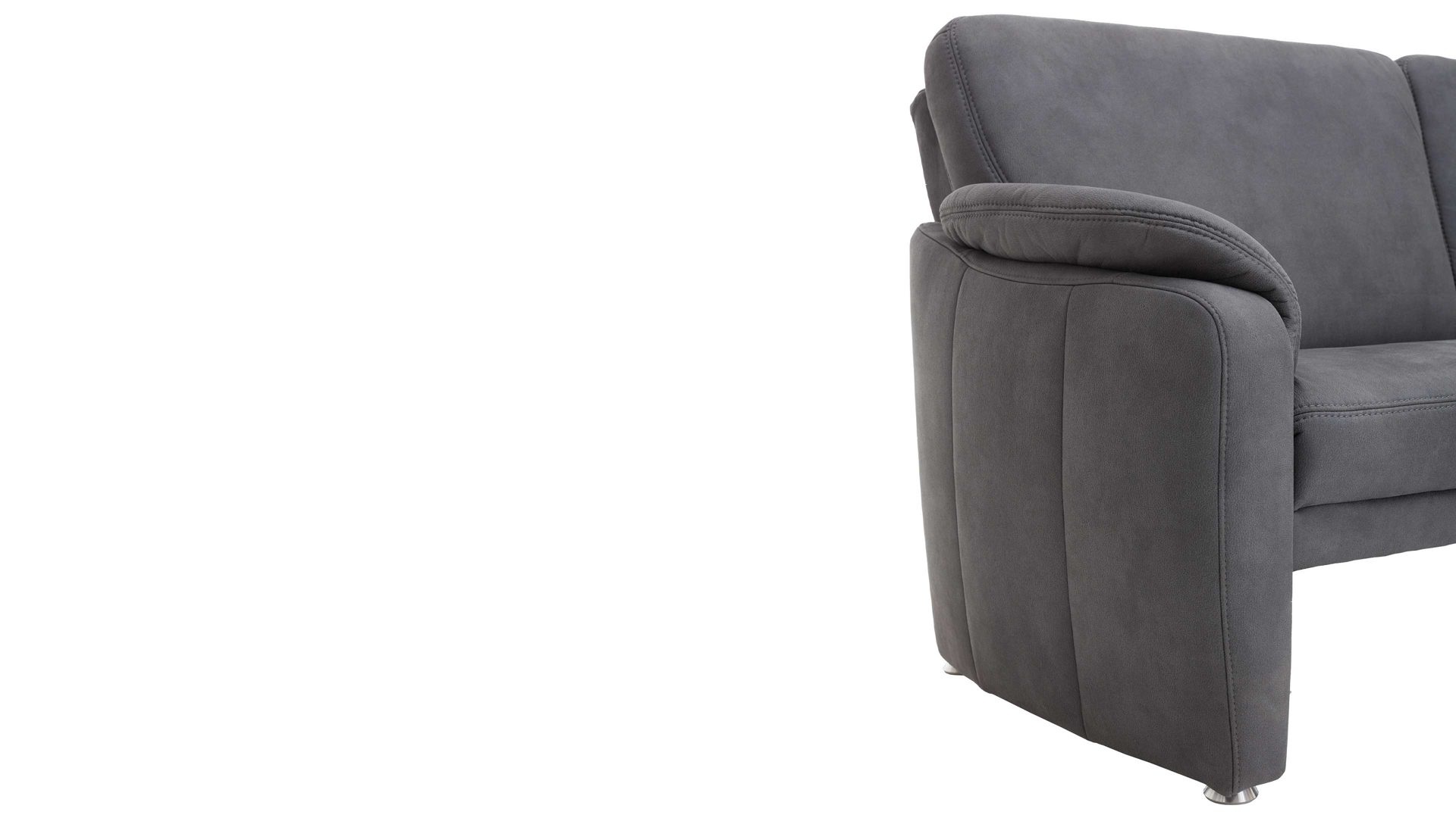 Dreisitzer Steinpol polsteria aus Stoff in Grau Dreisitzer anthrazitfarbener Bezug Deluxe - Länge ca. 185 cm