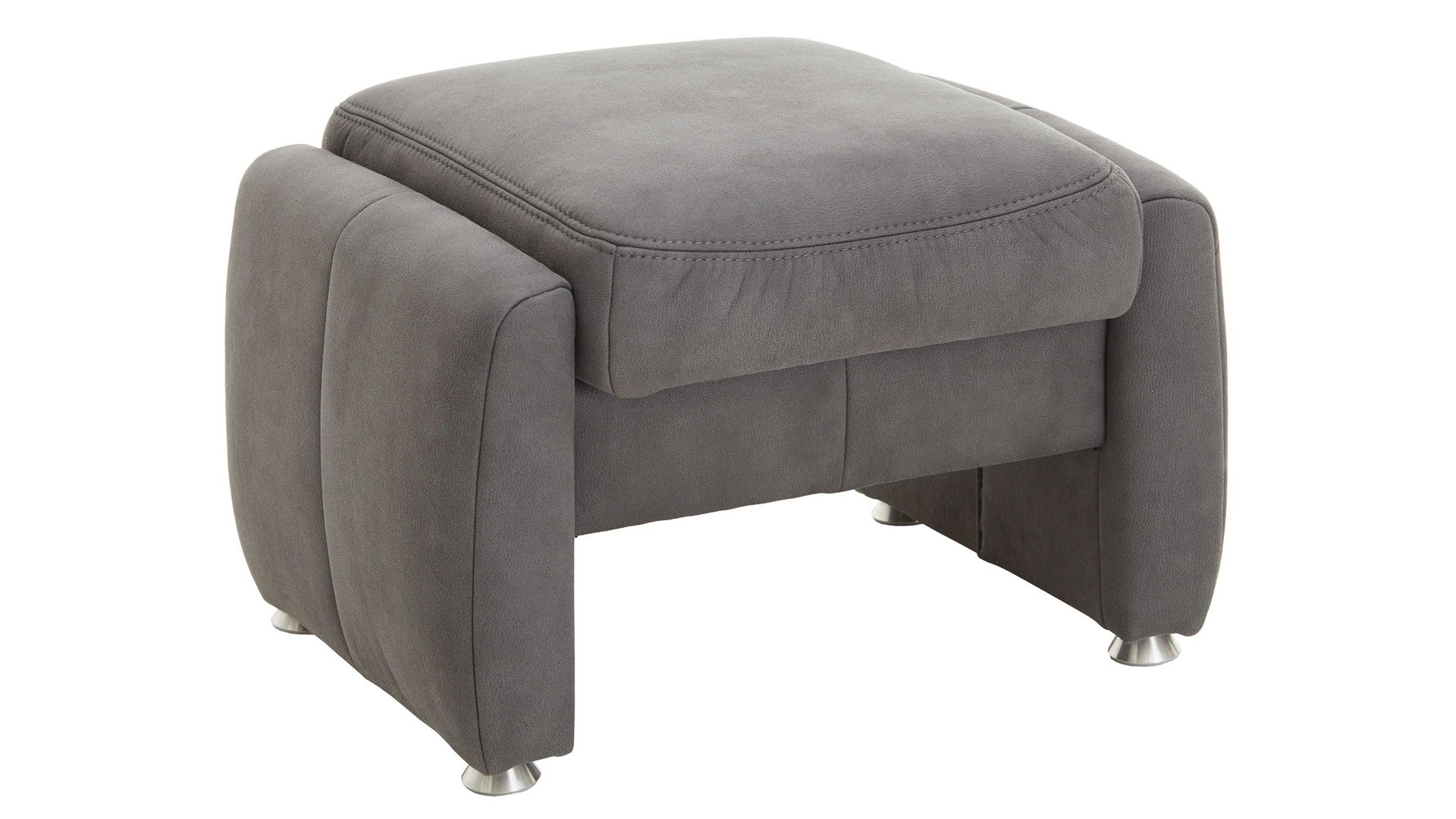 Polsterhocker Steinpol polsteria aus Stoff in Grau Polsterhocker mit Relaxfunktion anthrazitfarbener Bezug Deluxe - ca. 67 x 56 cm