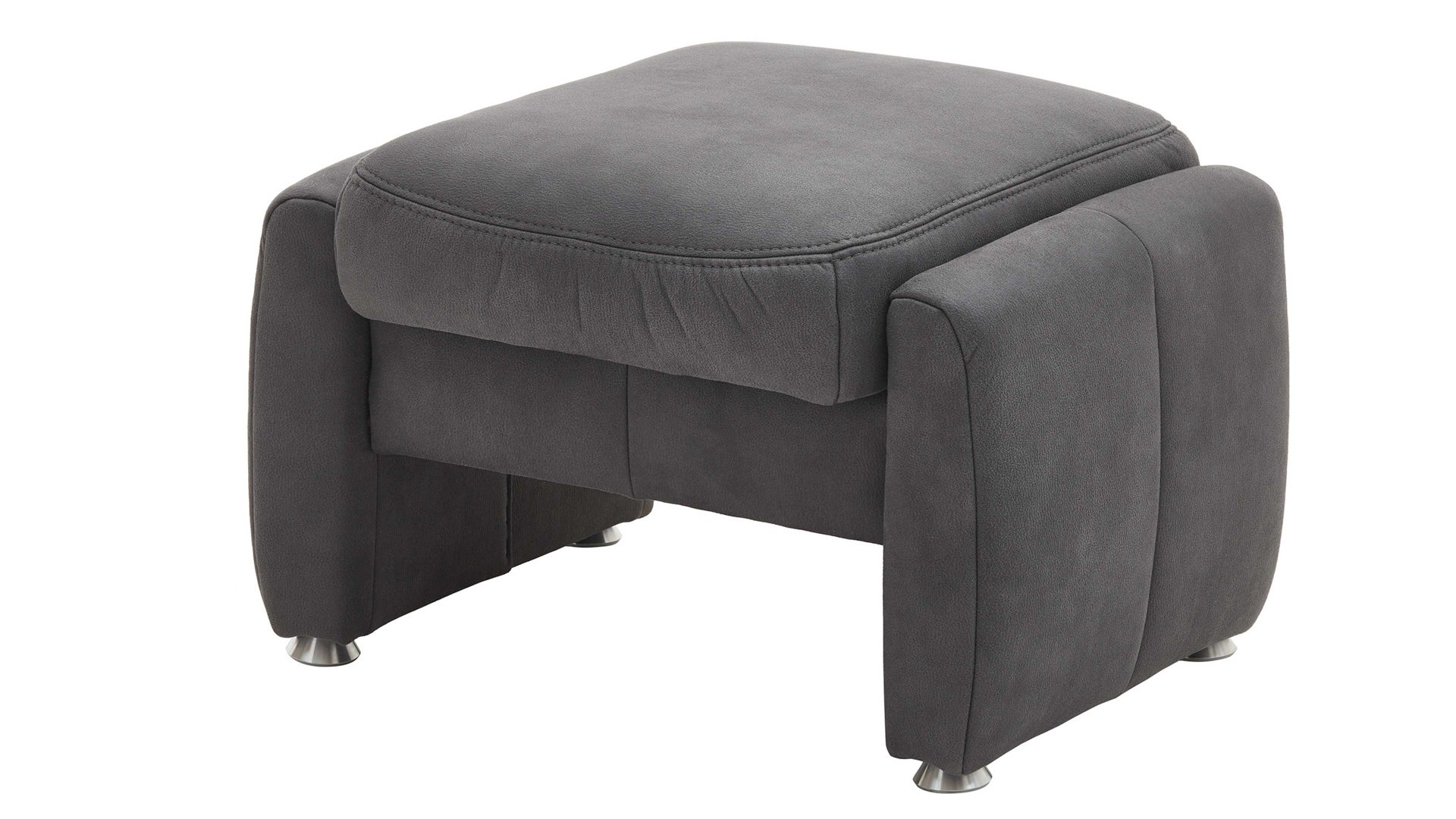 Polsterhocker Steinpol polsteria aus Stoff in Grau Polsterhocker mit Relaxfunktion anthrazitfarbener Bezug Deluxe - ca. 67 x 56 cm