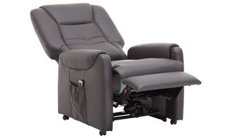 Fernsehsessel Steinpol polsteria aus Leder in Schwarz Leder-Fernsehsessel schwarzes Leder Punch - ein Motor