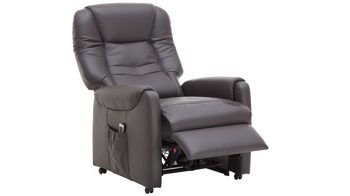 Fernsehsessel Steinpol polsteria aus Leder in Schwarz Leder-Fernsehsessel schwarzes Leder Punch - ein Motor