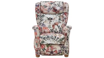 Ohrensessel Steinpol polsteria aus Stoff in Mehrfarbig Ohrensessel mit Funktion floraler Stoffbezug Aster beige & Eiche biancofarbene Holzfüße