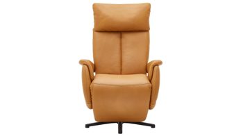 Relaxsessel Steinpol polsteria aus Leder in Gelb Relaxsessel Serie Relaxa Feeling senffarbenes Leder Punch Dijon & schwarzer Sternfuß