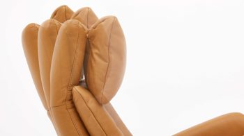 Relaxsessel Steinpol polsteria aus Leder in Gelb Relaxsessel Serie Relaxa Feeling senffarbenes Leder Punch Dijon & schwarzer Sternfuß