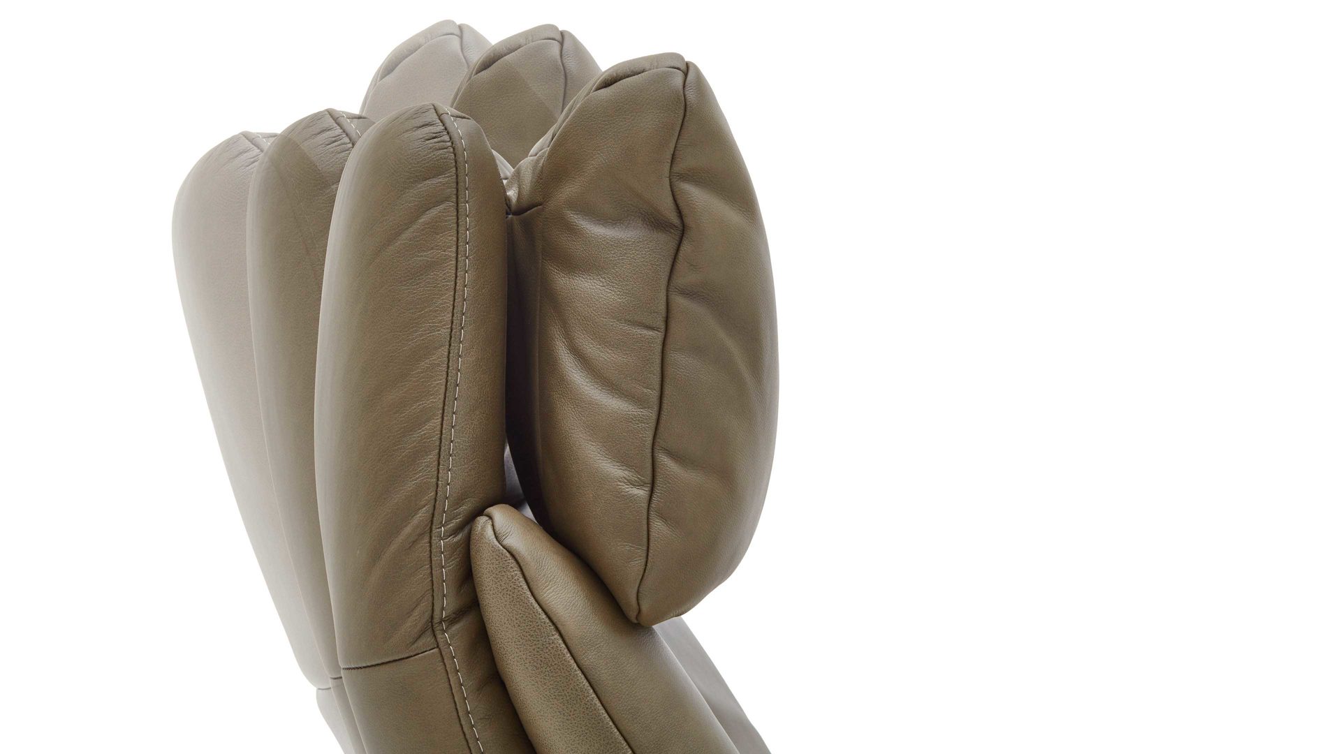 Relaxsessel Steinpol polsteria aus Leder in Grün Relaxsessel Serie Relaxa-Feeling olivgrünes Leder Evita & Chrom-Sternfuß