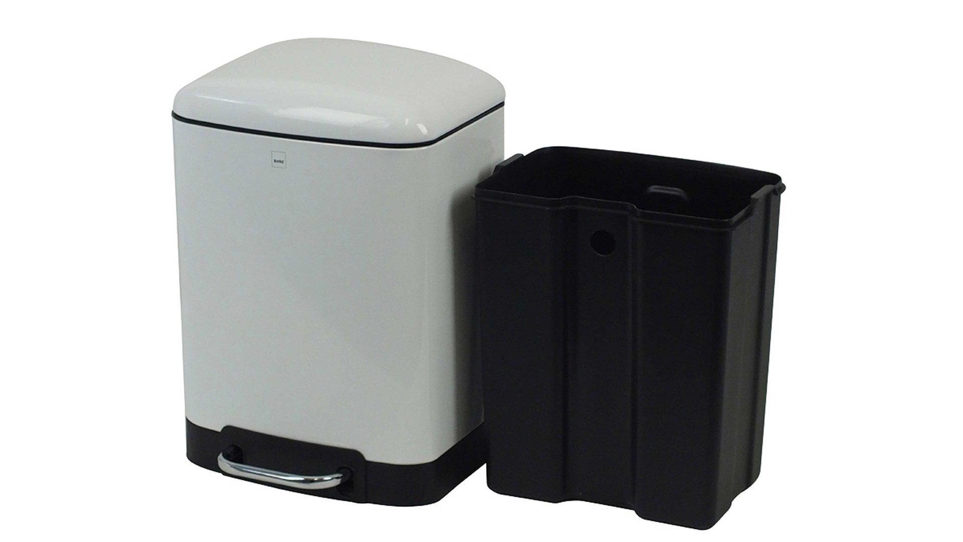 Mülleimer Kela | keck & lang aus Metall in Weiß kela Treteimer Davino weißer Stahl – ca. 12 Liter