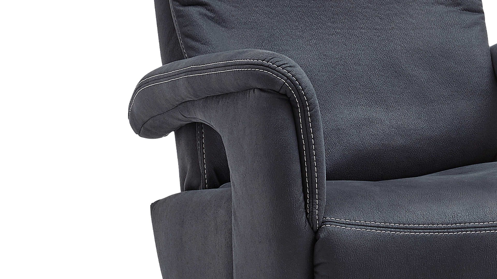 Relaxsessel modulmaster aus Stoff in Dunkelblau Modulmaster MM-ZE1062 - Relaxsessel DRF1 denimfarbene Mikrofaser Deluxe & Holz-Tellerfuß