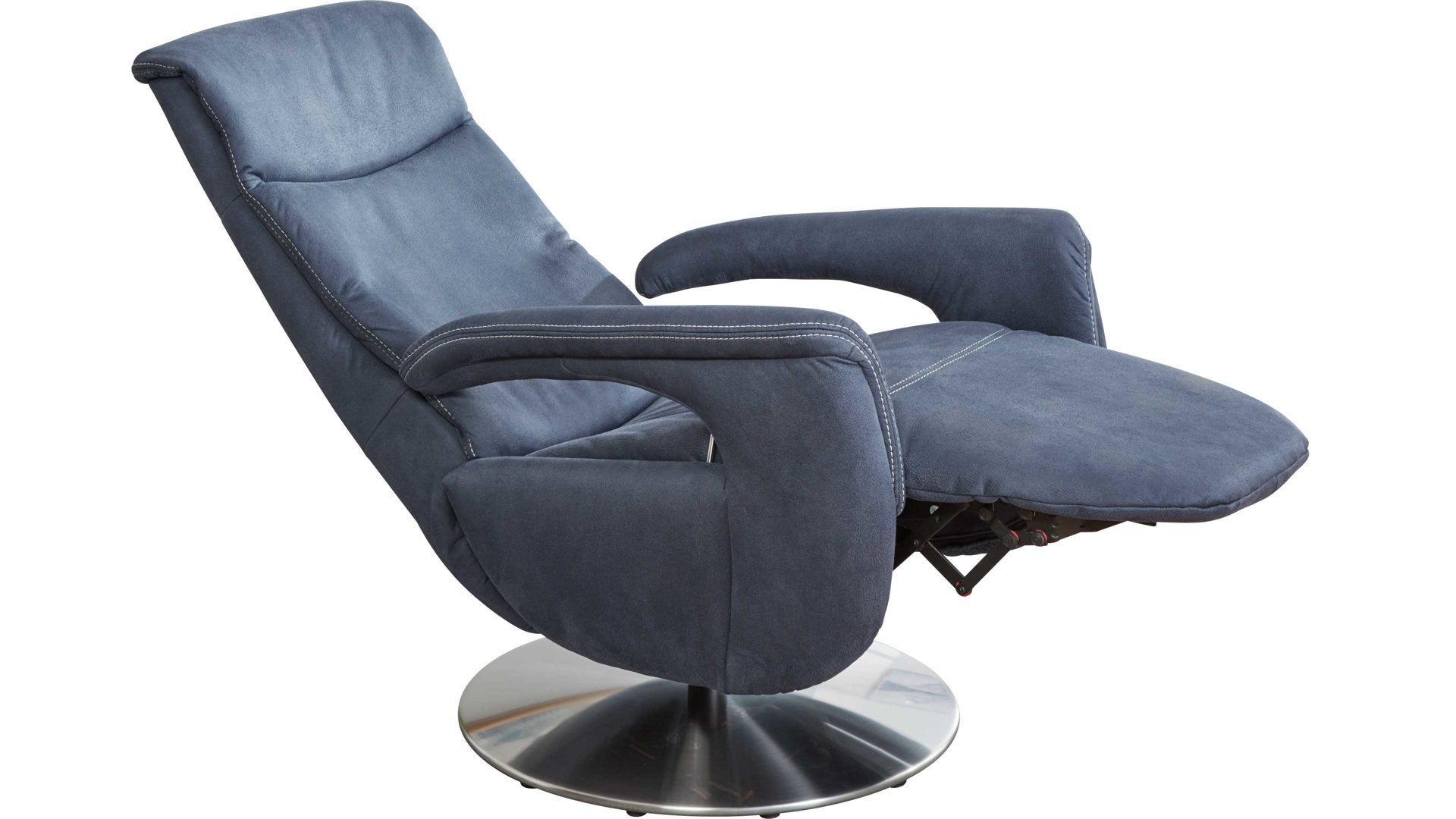 Relaxsessel modulmaster aus Stoff in Dunkelblau Modulmaster MM-ZE1062 - Relaxsessel DRF1 denimfarbene Mikrofaser Deluxe & Chrom-Tellerfuß