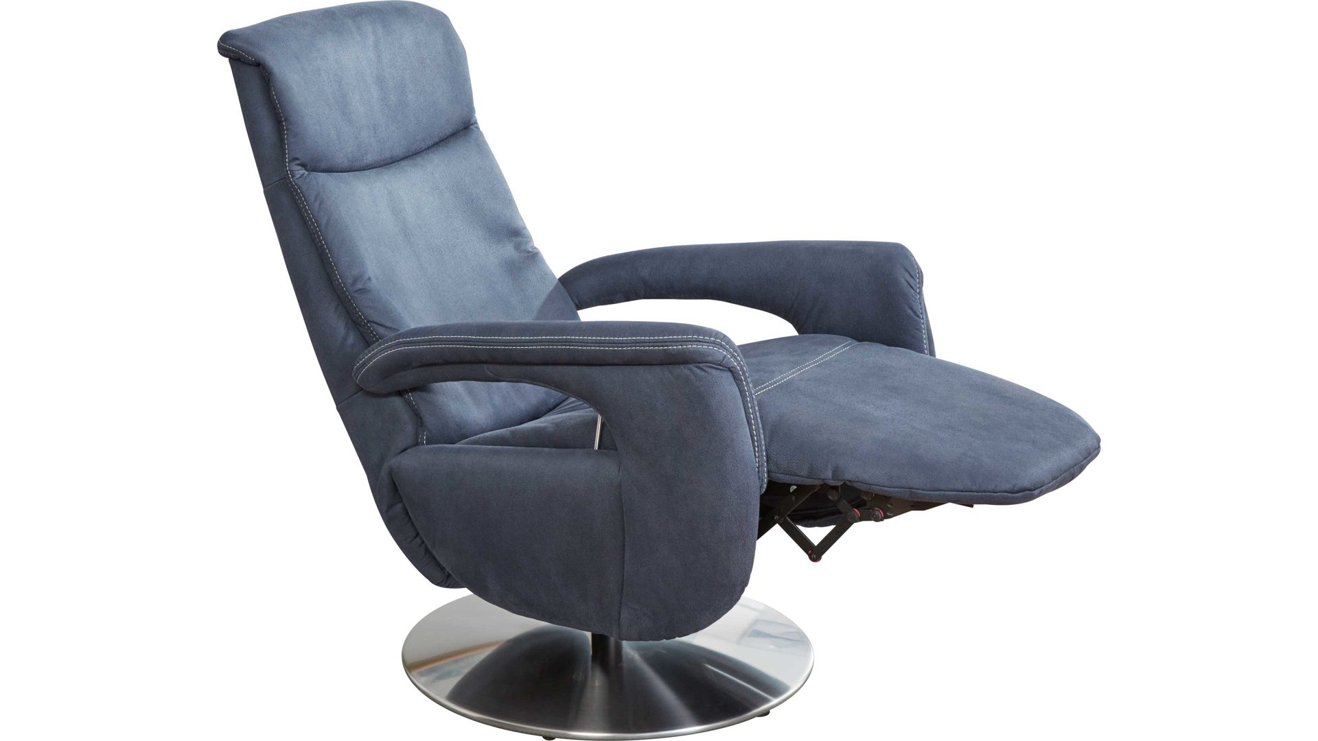 Relaxsessel modulmaster aus Stoff in Dunkelblau Modulmaster MM-ZE1062 - Relaxsessel DRF1 denimfarbene Mikrofaser Deluxe & Chrom-Tellerfuß