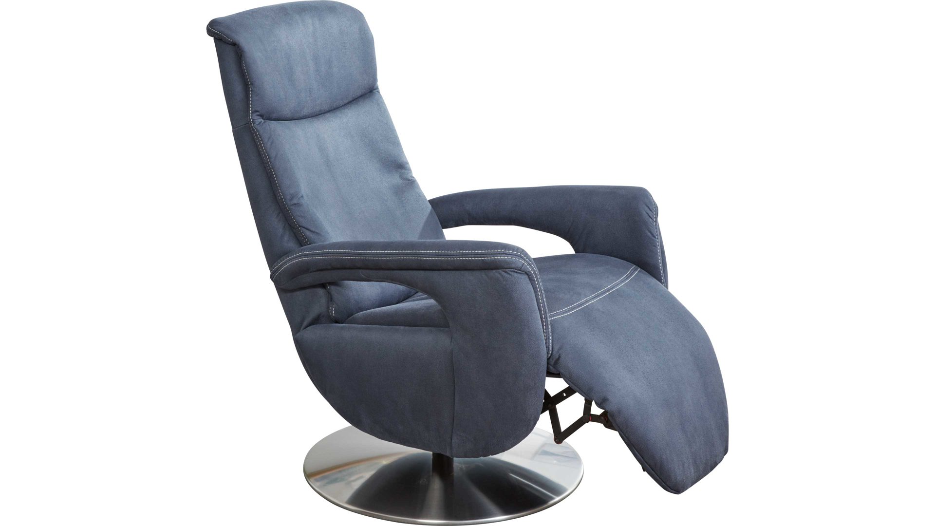 Relaxsessel modulmaster aus Stoff in Dunkelblau Modulmaster MM-ZE1062 - Relaxsessel DRF1 denimfarbene Mikrofaser Deluxe & Chrom-Tellerfuß