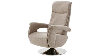 Relaxsessel modulmaster aus Stoff in Beige Modulmaster MM-ZE1062 - Relaxsessel C steinfarbener Stoffbezug Unica & Chrom-Tellerfuß